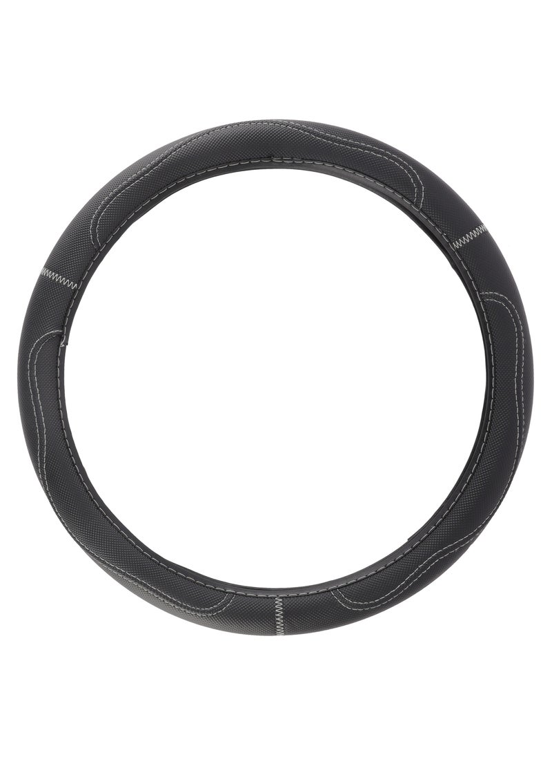 Epsilon - Steering Wheel Cover- EPS1234 Size: L With Leather Touch for Improved Control and Grip Perfect for Protecting your Steering Wheel From Cracking and Peeling Black - Image 1