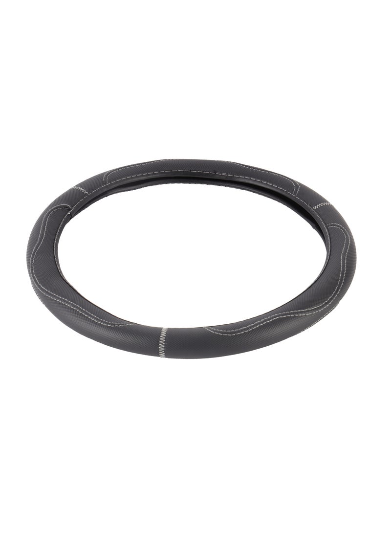 Epsilon - Steering Wheel Cover- EPS1234 Size: L With Leather Touch for Improved Control and Grip Perfect for Protecting your Steering Wheel From Cracking and Peeling Black - Image 1