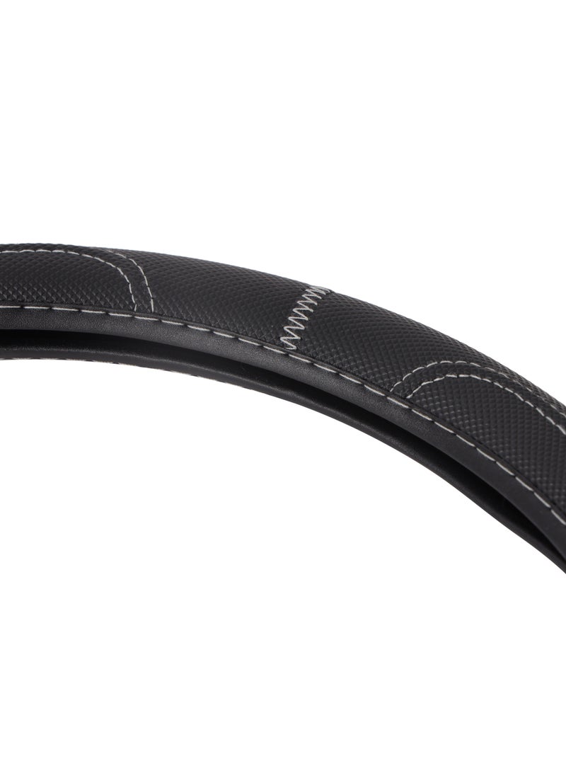 Epsilon - Steering Wheel Cover- EPS1234 Size: L With Leather Touch for Improved Control and Grip Perfect for Protecting your Steering Wheel From Cracking and Peeling Black - Image 1