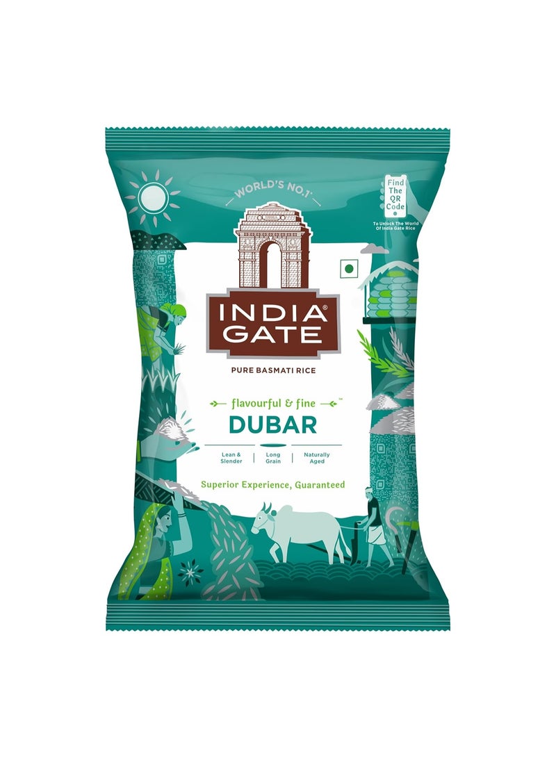 India Gate Dubar Basmati Rice | Long Slender Grains | Fluffy & Non-Sticky | 1 kg - Image 1