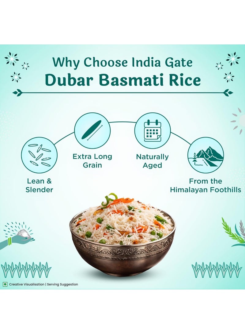 India Gate Dubar Basmati Rice | Long Slender Grains | Fluffy & Non-Sticky | 1 kg - Image 4