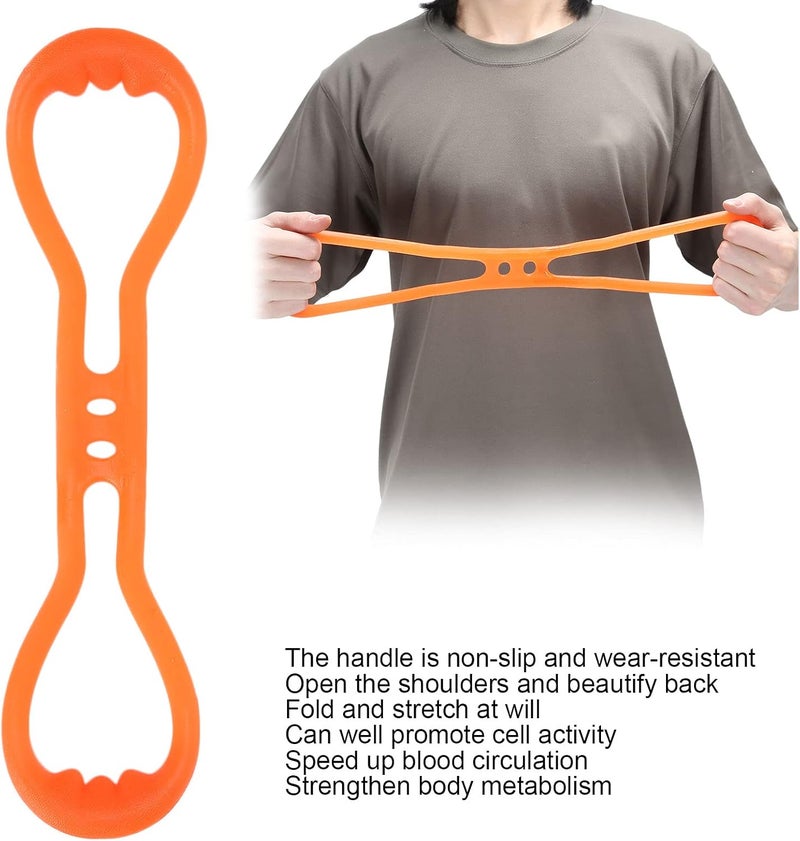 cheekyglo Yoga Type 8 Resistance Band, Elastic Bodybuilding Professional Workout Women Gym, Yoga, Lose Weight, Shaping, Home GymeOrange - Image 2