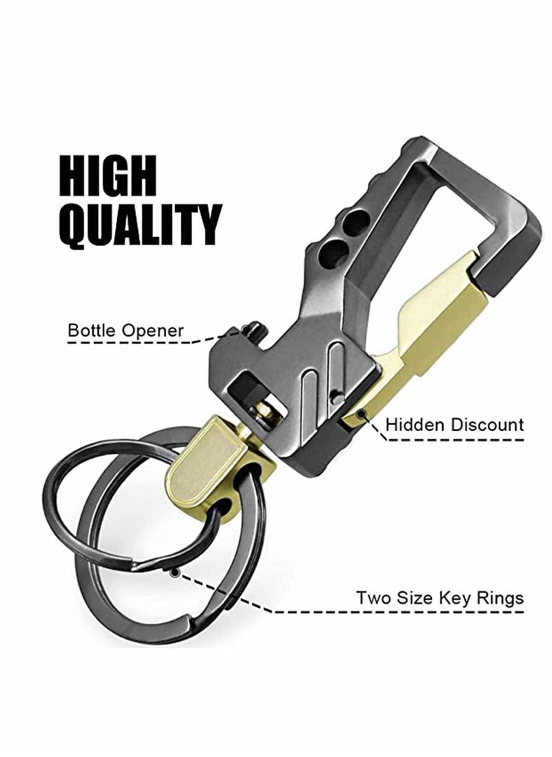 KASTWAVE - Keychains, Keychain EDC Key Rings Bottle Opener Function Keychain Car Keys Tactical Carabiner Key Chain with Clip Llaveros de Hombre for Men and Women 2Pcs - Image 1