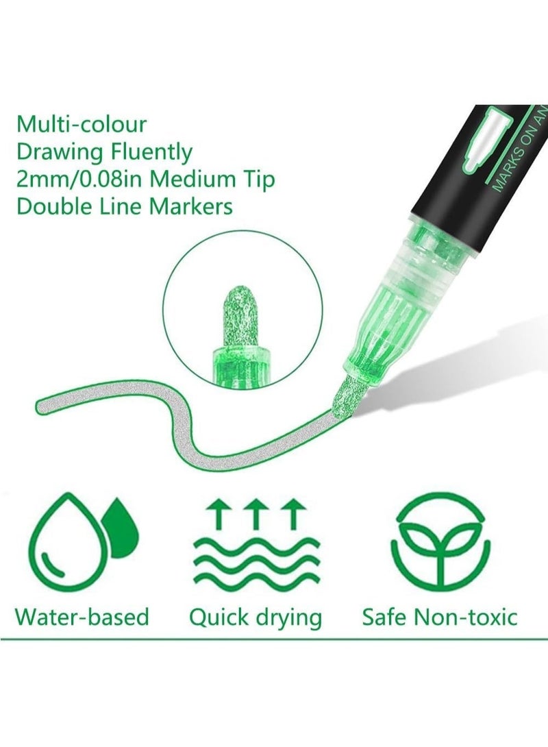 36 حبة أقلام بتعدد الألوان وخط مزدوج، مناسبة للتلاميذ والفنانين للرسم، يمكن استعمالها على الخشب، الكانفاس، الحجر، الصخور، وأشغال يدوية دي آي واي، هدية رائعة للأطفال - Image 2