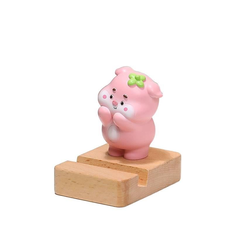 Phone Holder Cartoon Pig Desk Decoration for Phone and Tablet Fit Black with Lightweight Carry - Image 1
