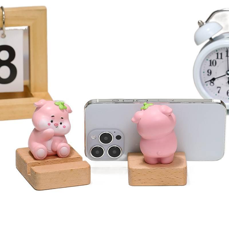 Phone Holder Cartoon Pig Desk Decoration for Phone and Tablet Fit Black with Lightweight Carry - Image 4