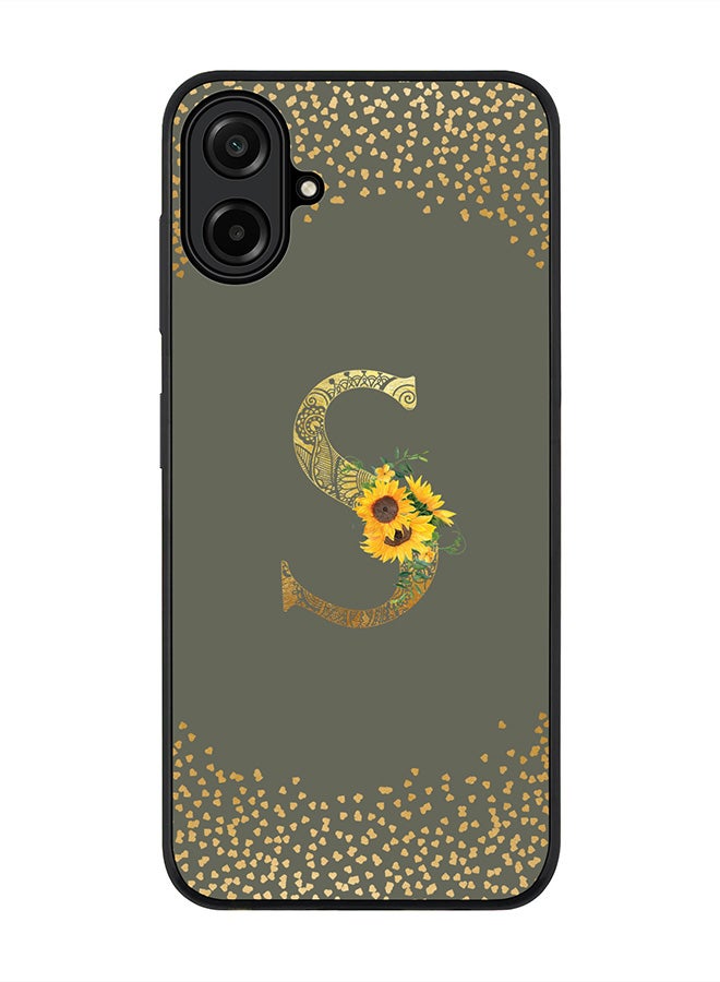 Stylizedd For Samsung Galaxy A07 4G Case,Slim fit Camera Protection, Shockproof Thin Phone cover  - Custom Floral Monogram - S  (Olive Green )