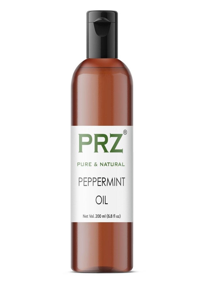 PRZ Peppermint Essential Oil - Pure Natural & Therapeutic Grade Oil for Aromatherapy Body Massage, Skin Care & Hair Care, 200 ml - Image 1