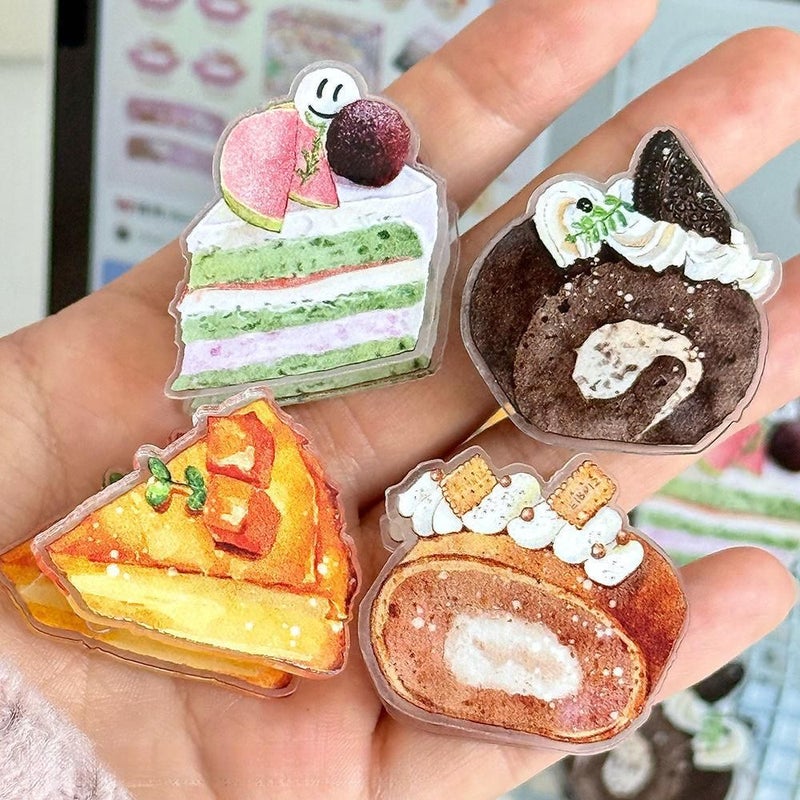 مجموعة من 7 مجلدات أكريليك مرحة بتصميم الحلويات، تخزين متين للملاحظات والامتحانات والمستندات المكتبية - Image 5