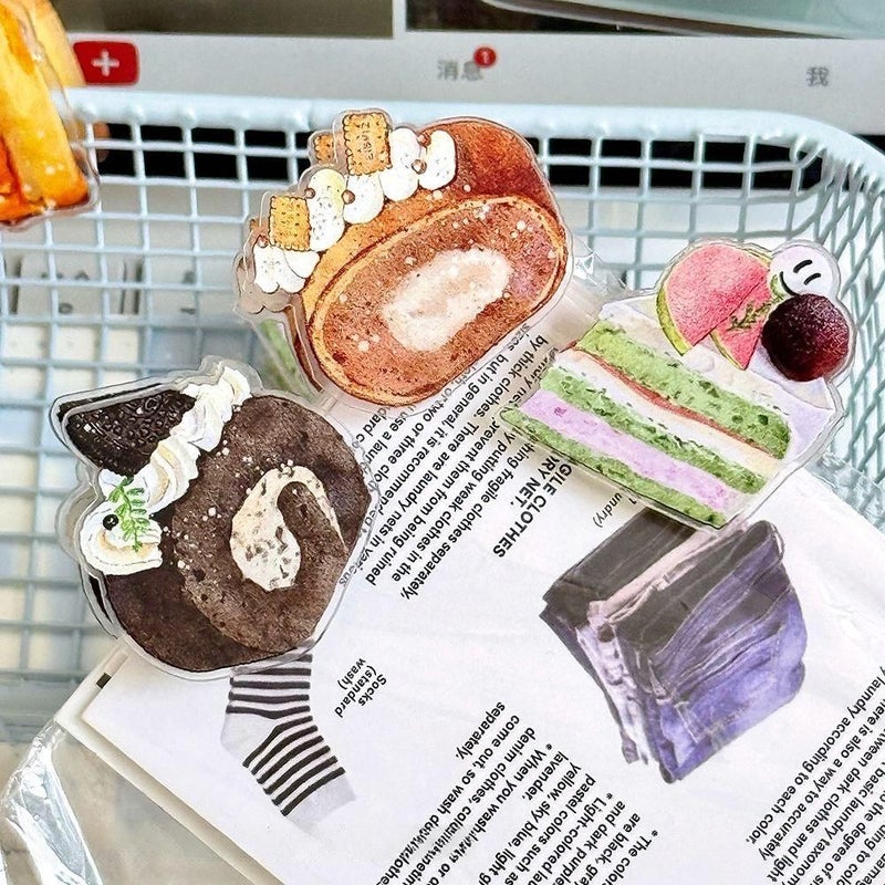 مجموعة من 7 مجلدات أكريليك مرحة بتصميم الحلويات، تخزين متين للملاحظات والامتحانات والمستندات المكتبية - Image 4