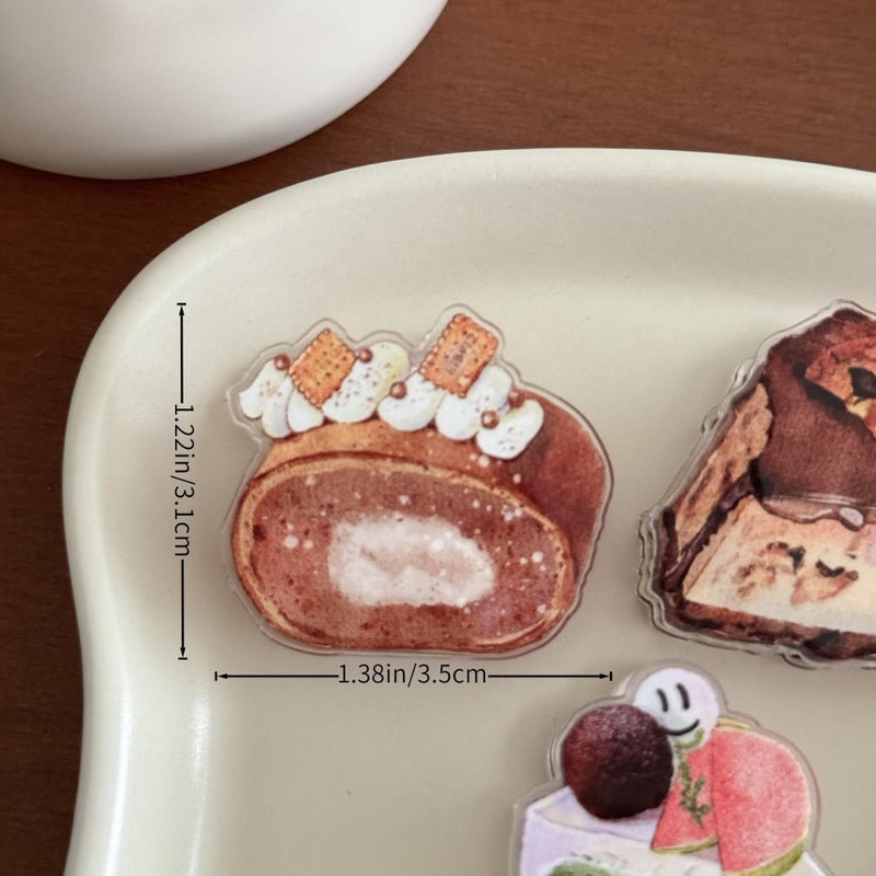 مجموعة من 7 مجلدات أكريليك مرحة بتصميم الحلويات، تخزين متين للملاحظات والامتحانات والمستندات المكتبية - Image 3