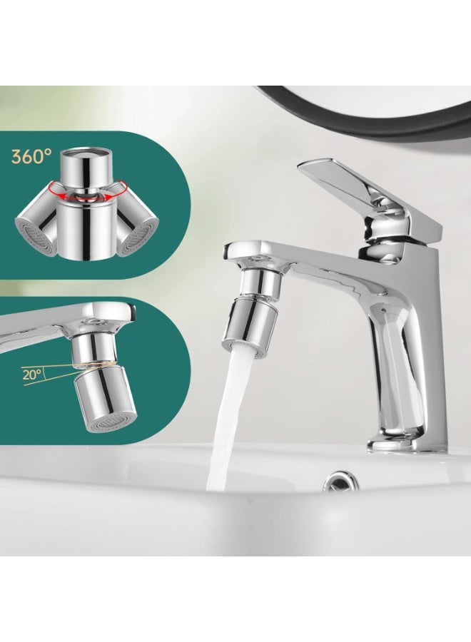 BRIMIX Universal Splash Filter Faucet Extender 360-Degree Rotate with 2 Modes Sprayer for Kitchen Bathroom Brass Faucet Aerator - Image 3