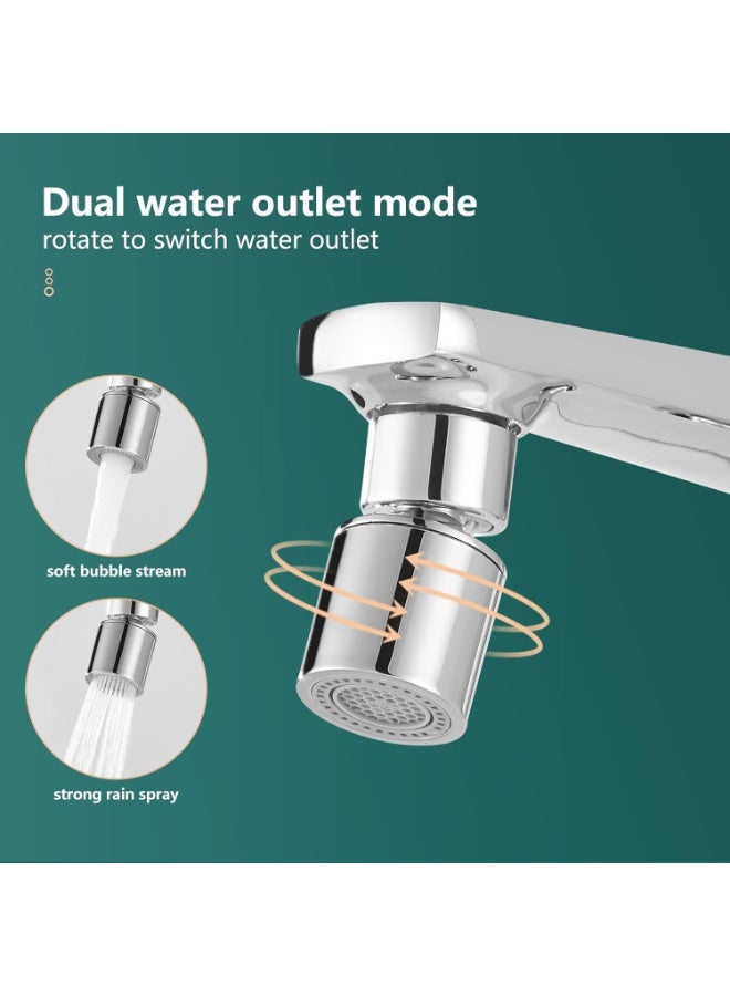 BRIMIX Universal Splash Filter Faucet Extender 360-Degree Rotate with 2 Modes Sprayer for Kitchen Bathroom Brass Faucet Aerator - Image 2