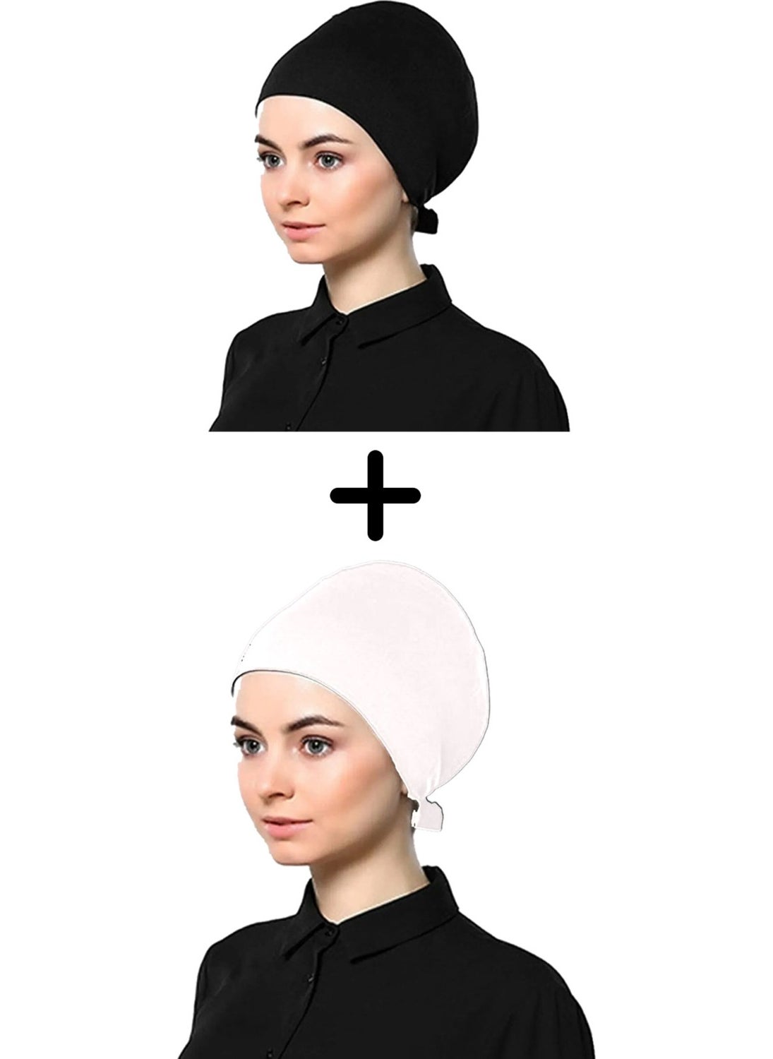 Belifanti Collection - مجموعة Belifanti للنساء من القطن الممشط المربوط باللونين الأسود والأبيض، مجموعة من قطعتين - Image 1