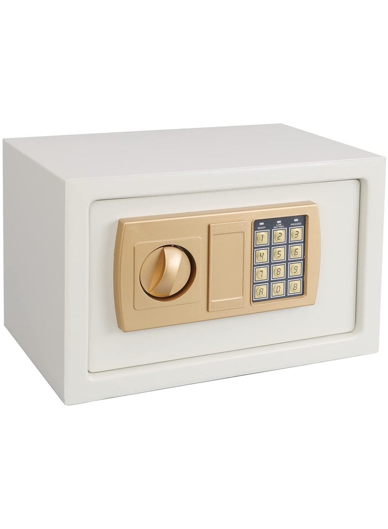 RENOVO Digital Safe Box With Electronic Keypad and Key Lock White 200 MM - Image 1