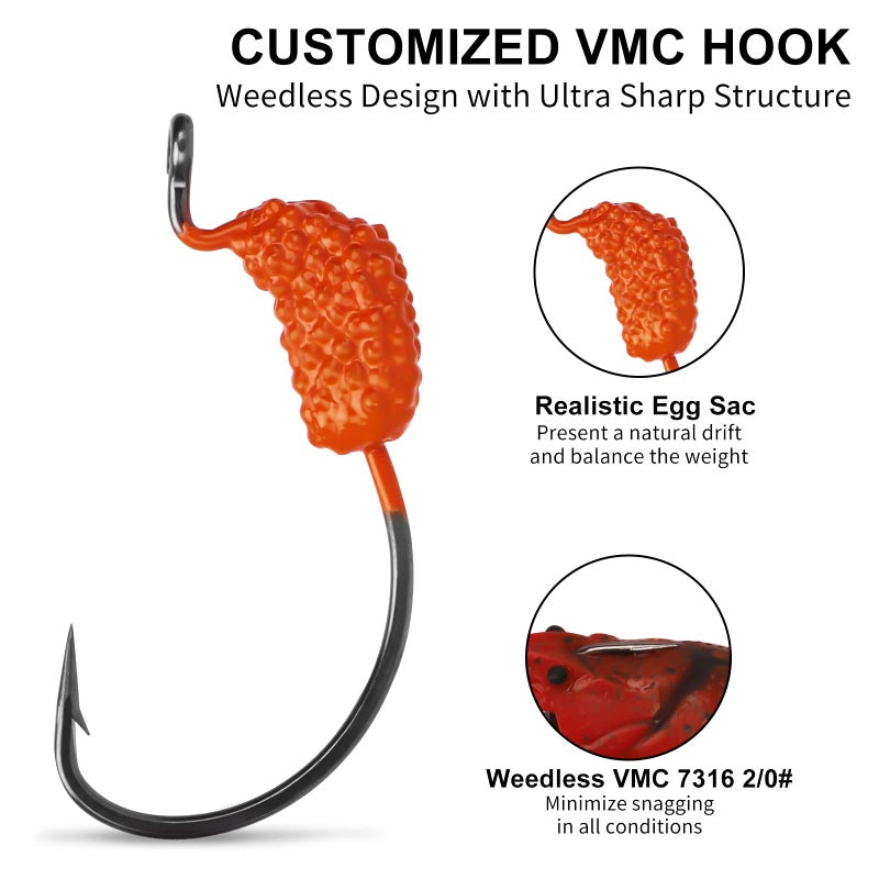 TRUSCEND Pre-Rigged Fishing Jigs, 1:50 Super Durable TPE Bass Fishing Lures, Well-Made Lifelike Soft Crayfish Swimbait, Weedless MarshSwamp Fishing Lure for Trout Crappie Walleye, Keep Separately! - Image 3