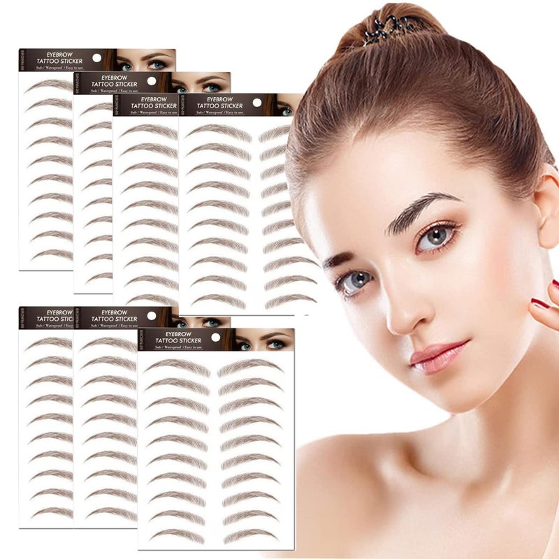 7Sheets77Pairs 4D HairLike Eyebrow Tattoo Stickers Waterproof Natural Fake Eyebrow StickersLong Lasting Eyebrow Grooming Shaping Perfect for Women and Girls Brown09
