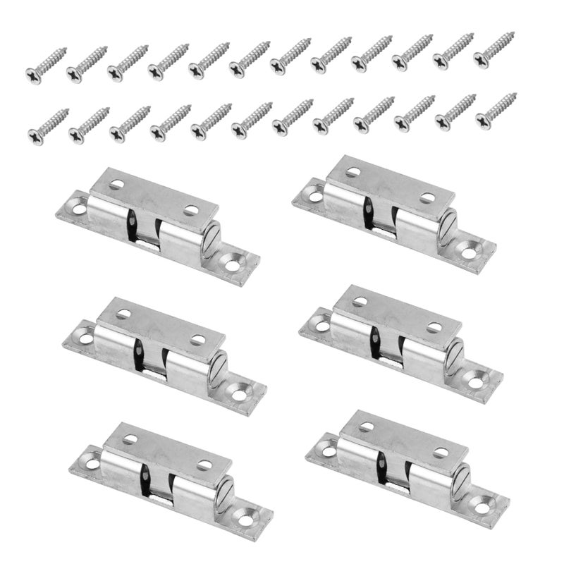 Solid Brass Door Latch Lock 70mm Ball Catch Tension Catch for Closet Cabinet Doors with Screws - Image 2