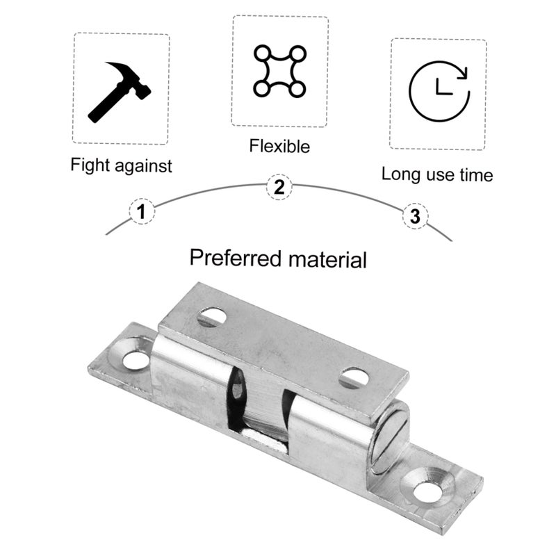 Solid Brass Door Latch Lock 70mm Ball Catch Tension Catch for Closet Cabinet Doors with Screws - Image 5