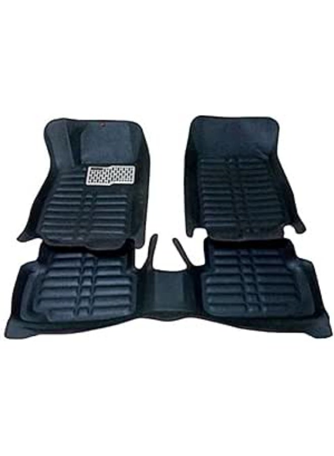 طقم فرش أرضية سيارة 5D – 3 قطع بسُمك 10 ملم، مصنوع من جلد مضغوط، مضاد للانزلاق وسهل التنظيف