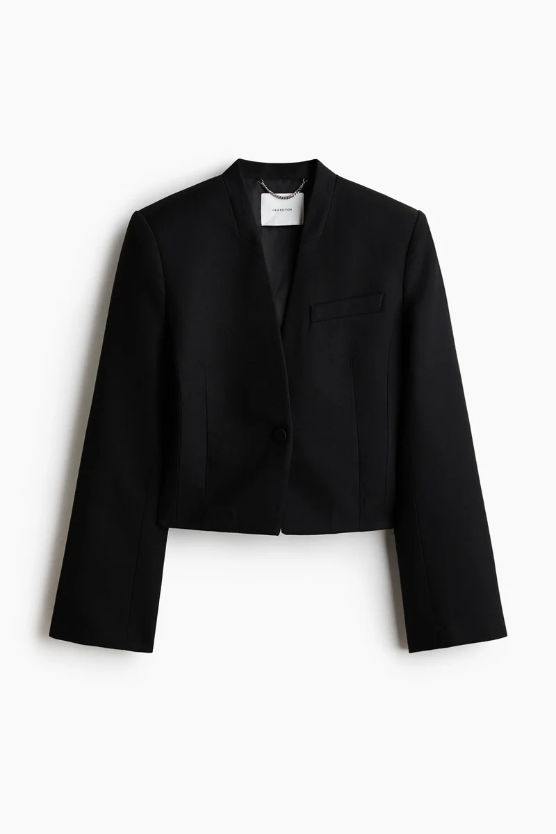 H&M  Cropped belt-detail blazer for Women | Best Price UAE