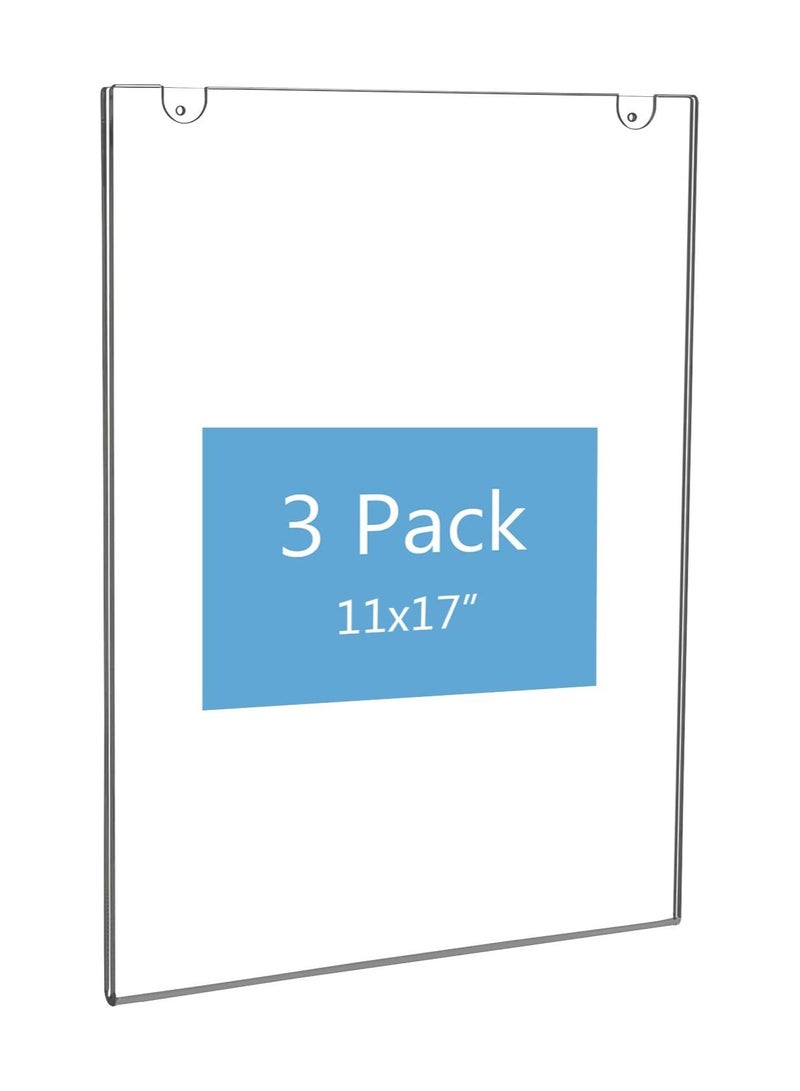 TPGP 11x17 Acrylic Wall Sign Holder Vertical - Clear Plastic Poster Frame for Paper - Image 1