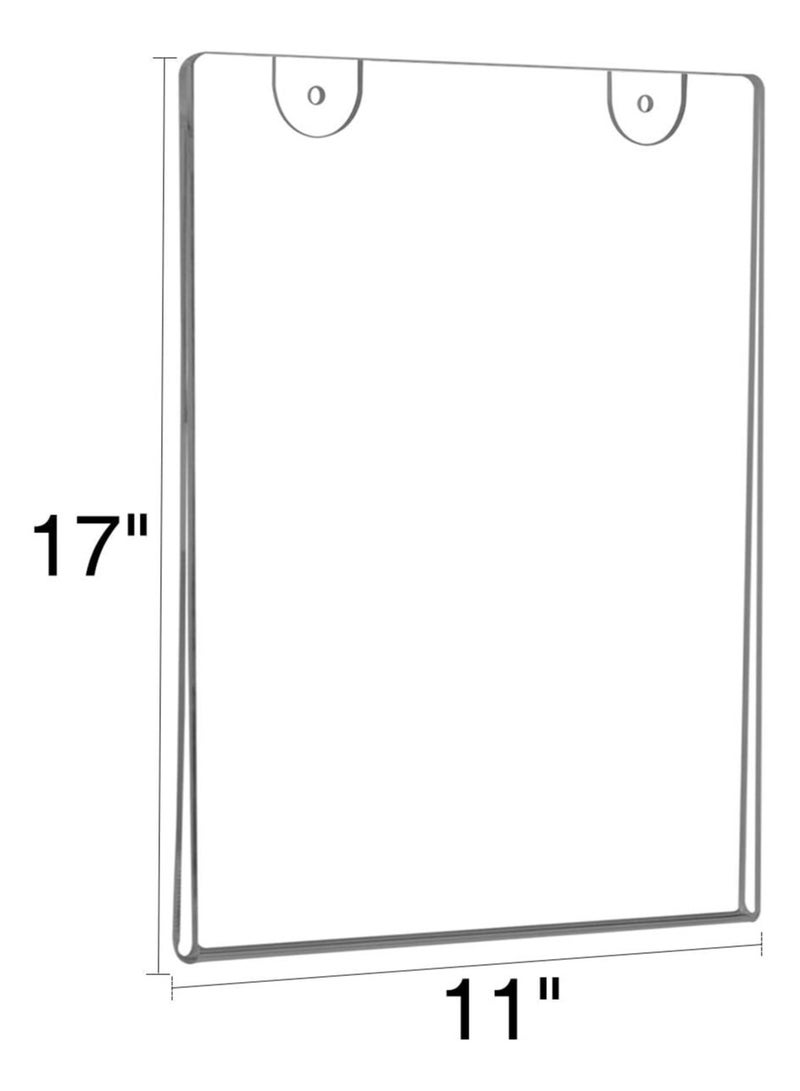 TPGP 11x17 Acrylic Wall Sign Holder Vertical - Clear Plastic Poster Frame for Paper - Image 2