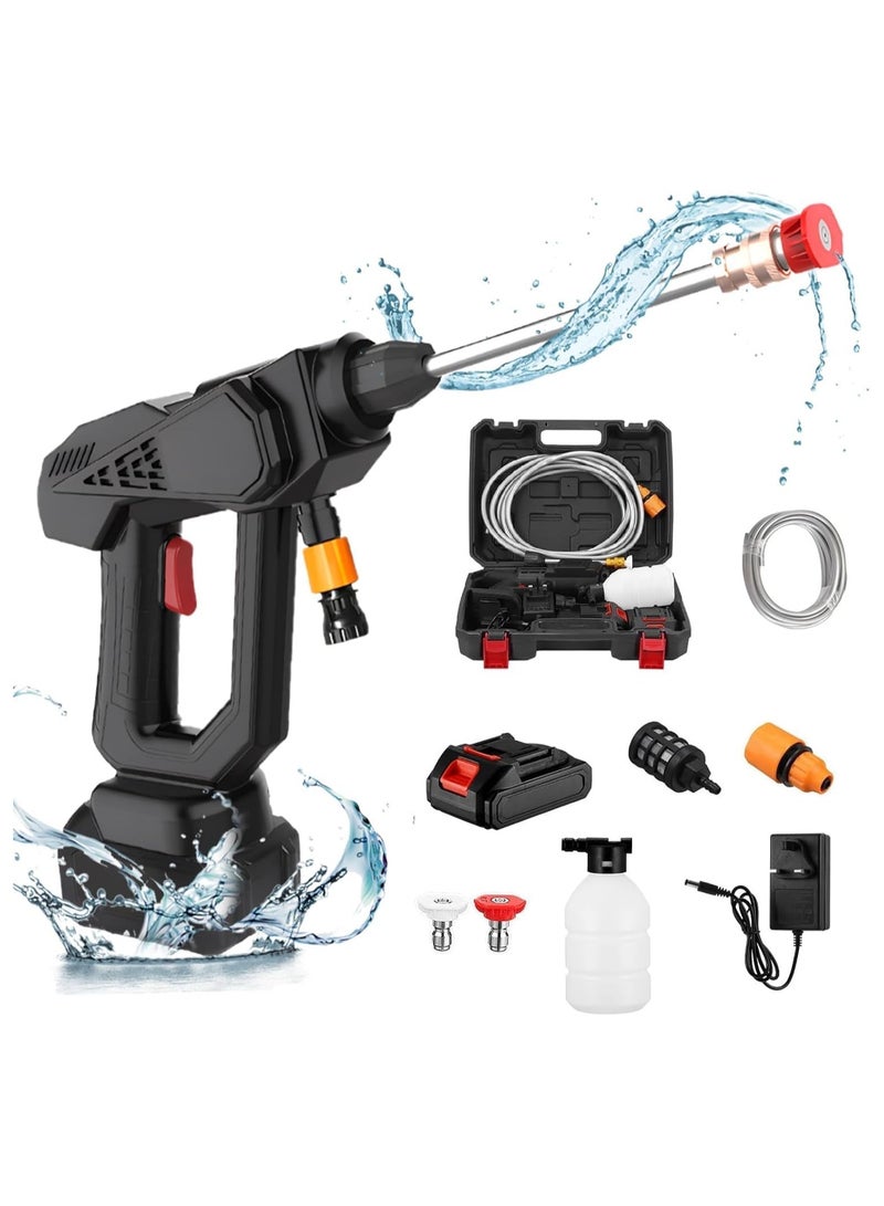 YQbest Cordless Pressure Washer, 300W Battery Power Washer 24V with Rechargeable Battery Powered, 5M Hose,Portable High Pressure Washer for Car Floor Patio Cleaning - Image 1