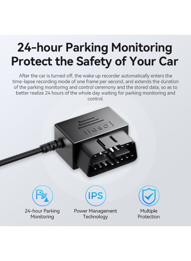 AZDOME OBD01 Type-C OBD Hardwire Kit for Dash Cams, 12V–24V to 5V/2.5A, Low-Voltage Cut-Off, 3.5m Cable, Plug-&-Play Parking Mode Power - Image 4