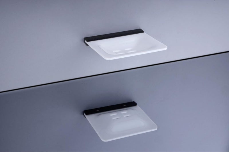 Akshat Acrylic soap Dish for Bathroom, Soap Holder, White Premium Acrylic Material, Wall Mounted Singel soap Dish 