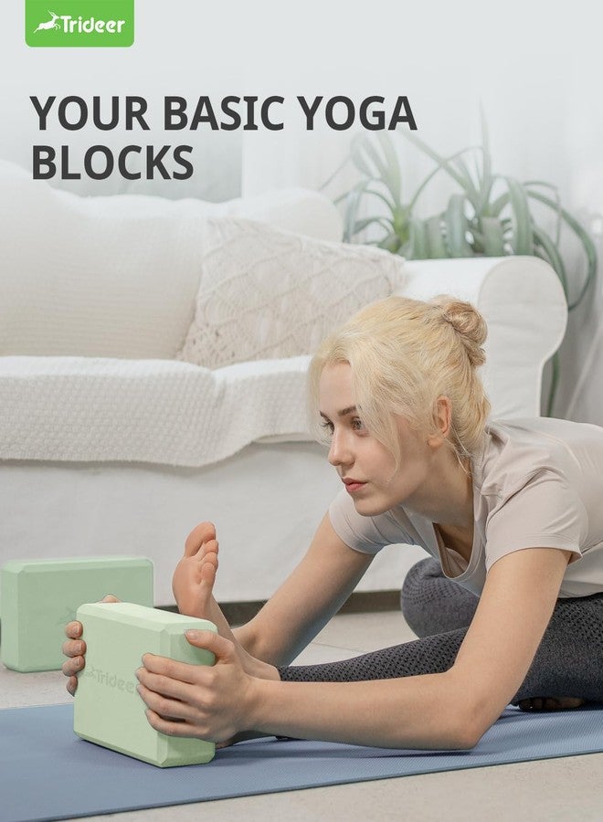 Trideer Yoga Block, Soft Non-Slip Surface Foam Premium Blocks, Supportive, Lightweight, Odor Resistant, green 2pack - Image 3
