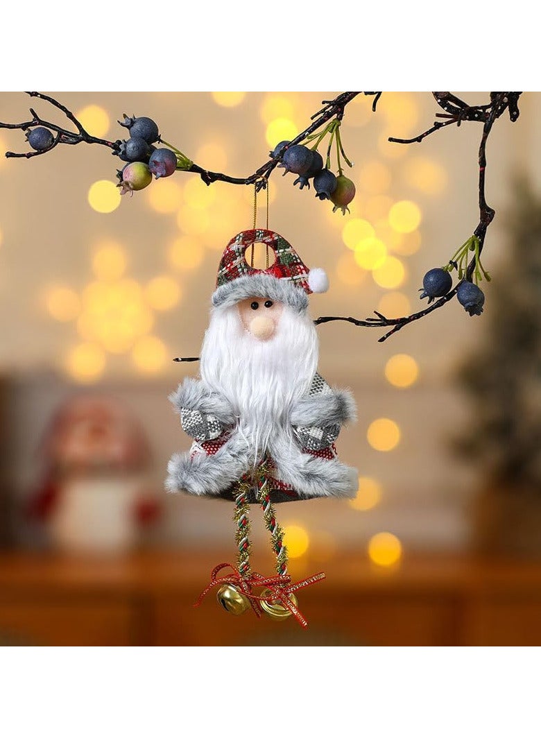 AUTOYSUR 4 Pack Plush Christmas Tree Ornaments Santa, Snowman, and Reindeer Designs Christmas Tree Decoration for Christmas Tree Hanging Party Ornaments - Image 3