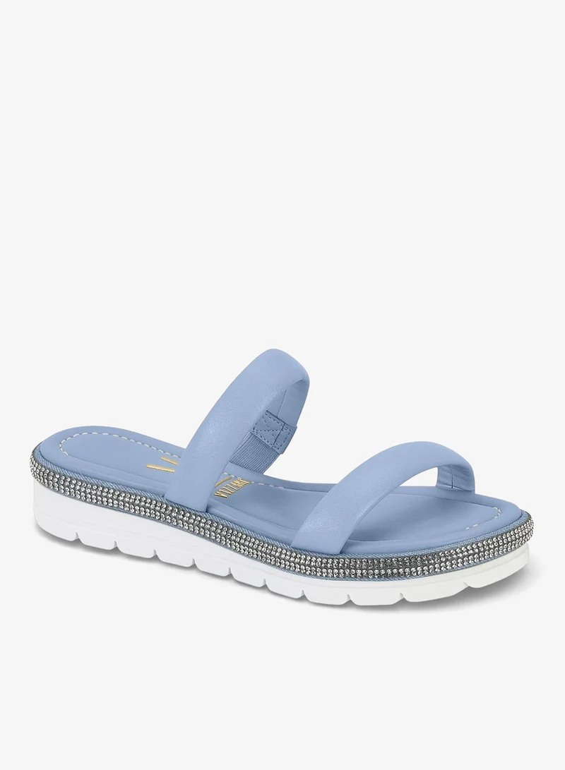 VIZZANO Women’s Flat Slip-On Sandals – Comfortable Everyday Casual Footwear
