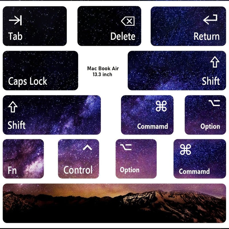 Partial Keyboard Sticker Mountains For MacBook Air - Image 4