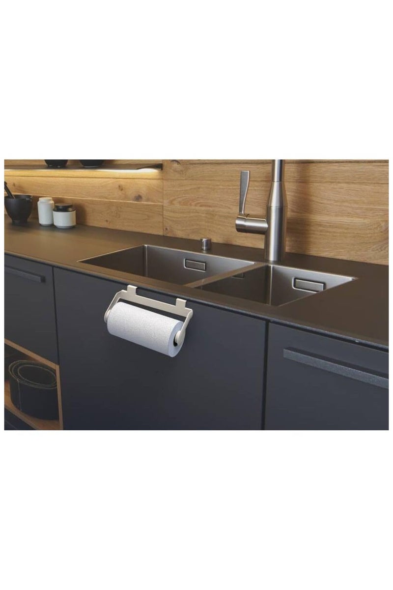 Primanova Paper towel rack under cabinet & wall mounted roll paper holder for kitchen & bathroom plastic beige  - Image 3