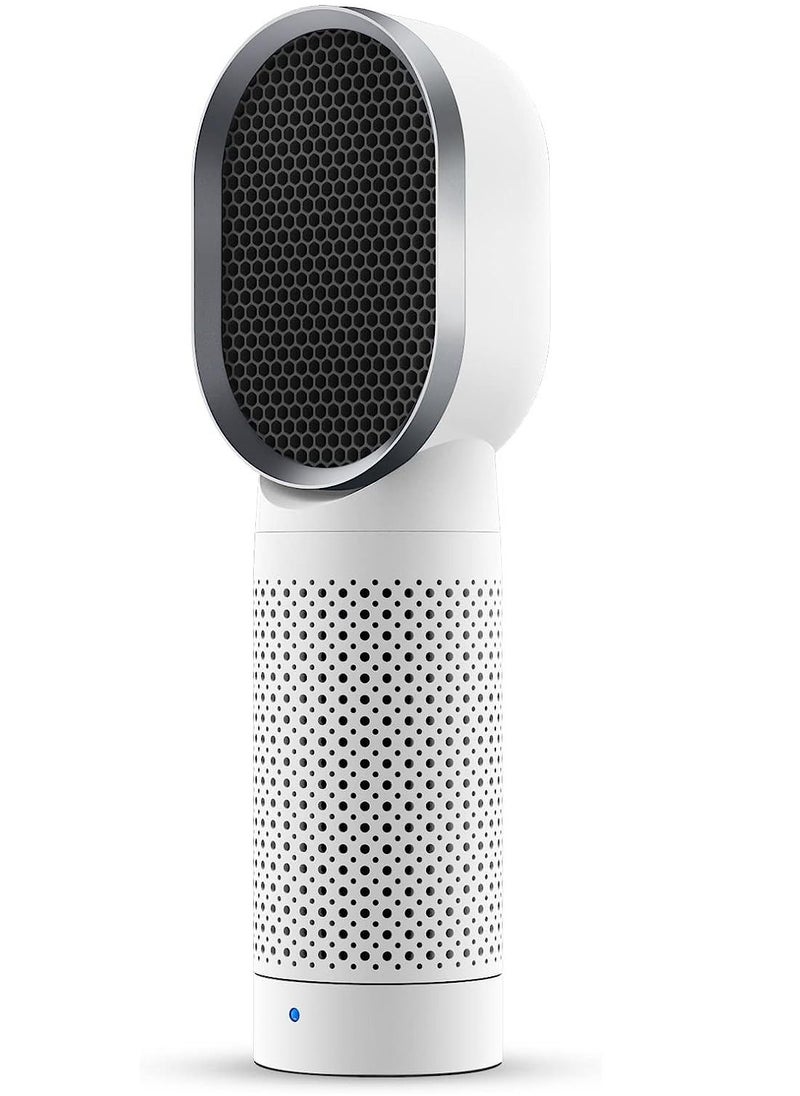 Generic - Portable Air Purifier and Ionizer with True HEPA Filter,for Home Desktop and Office,Removes 99.9% of Dust (White) - Image 1
