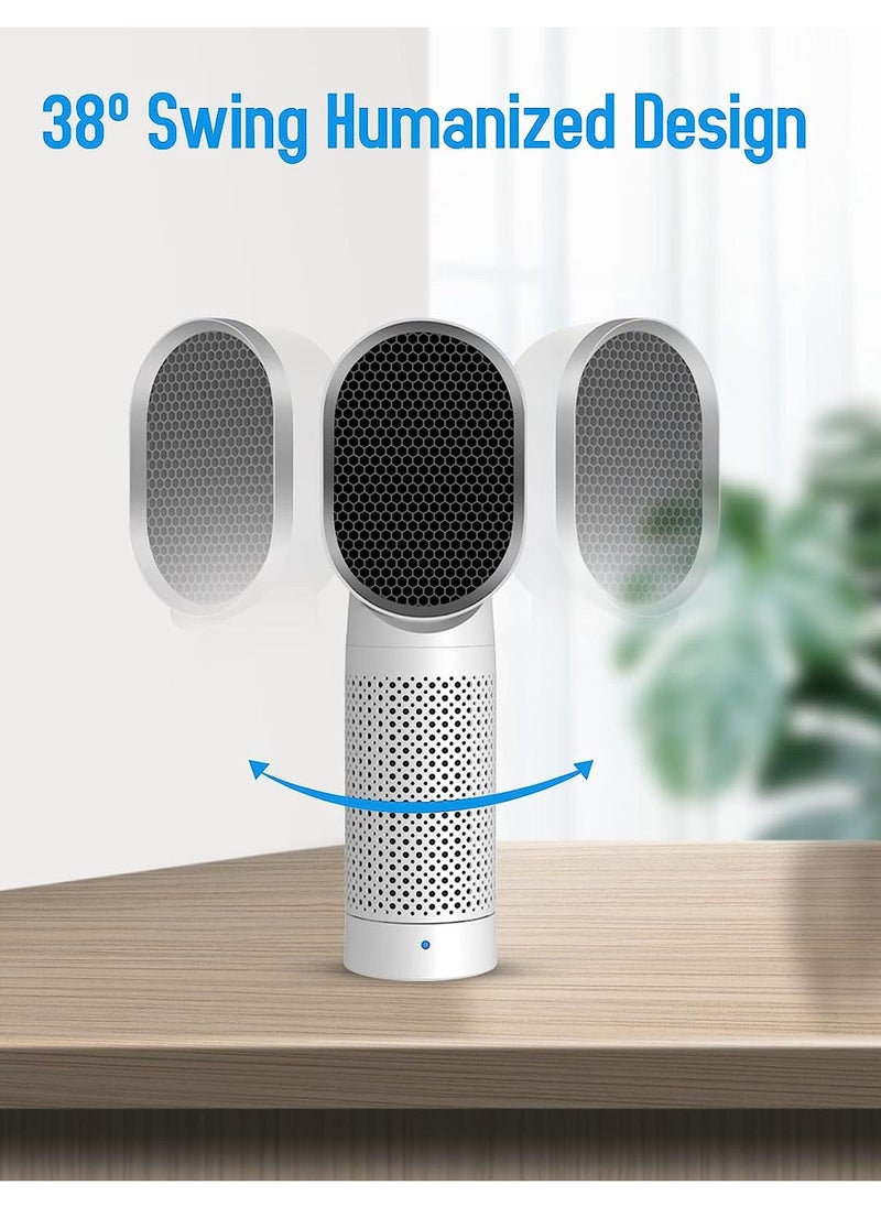 Generic - Portable Air Purifier and Ionizer with True HEPA Filter,for Home Desktop and Office,Removes 99.9% of Dust (White) - Image 1