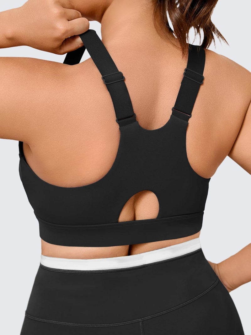 Plus Size Cloud Soft Racerback Sports Bra with Adjustable Straps and Removable Pads - Image 2