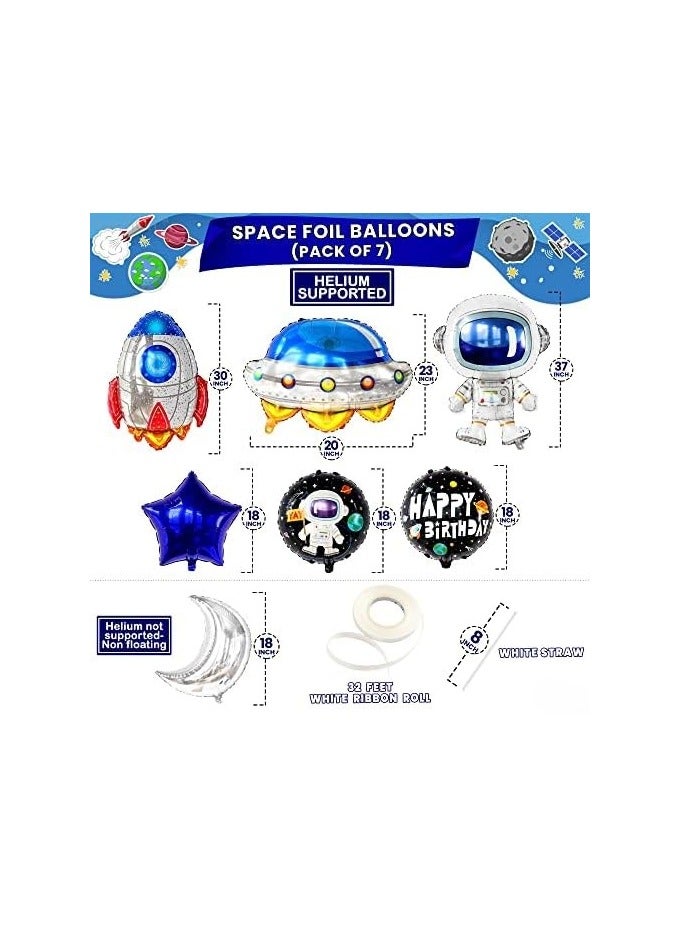 KATCHON Happy Birthday Space Balloons Pack of 22 | Galaxy Balloons for Space Themed Party Supplies - Image 3