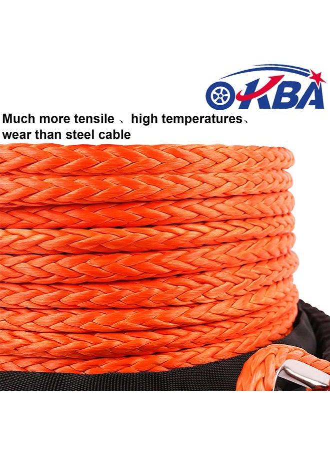 OKBA Synthetic Winch Rope,1/4" x 50' 9500LBS Synthetic Winch Line Cable Rope with Hook,Stopper,Protecing Sleeve for 4WD Off Road ATV UTV SUV Motorcycle - Image 4