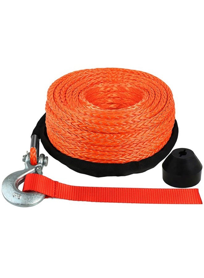 OKBA Synthetic Winch Rope,1/4" x 50' 9500LBS Synthetic Winch Line Cable Rope with Hook,Stopper,Protecing Sleeve for 4WD Off Road ATV UTV SUV Motorcycle - Image 1