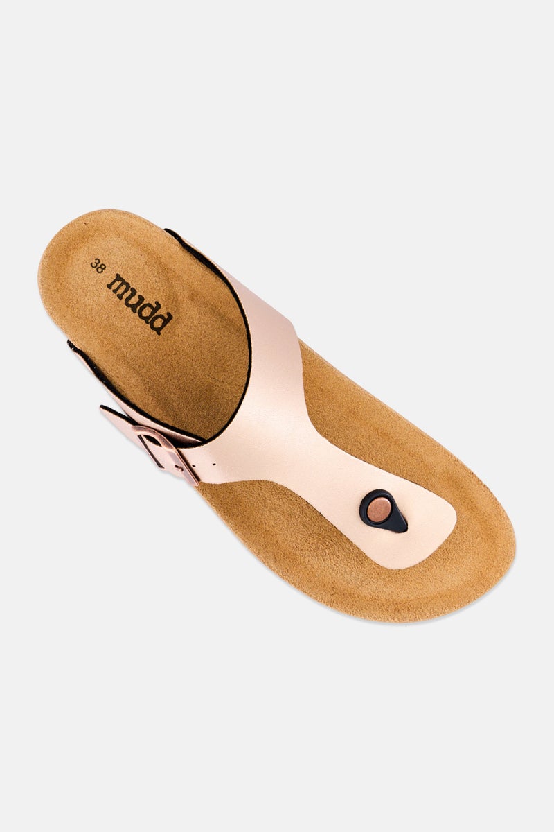 Mudd صنادل نسائية من الفلين، وردي معدني - Image 4