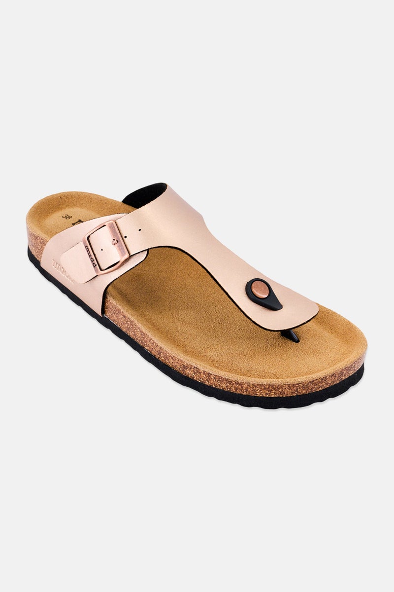 Mudd صنادل نسائية من الفلين، وردي معدني - Image 1