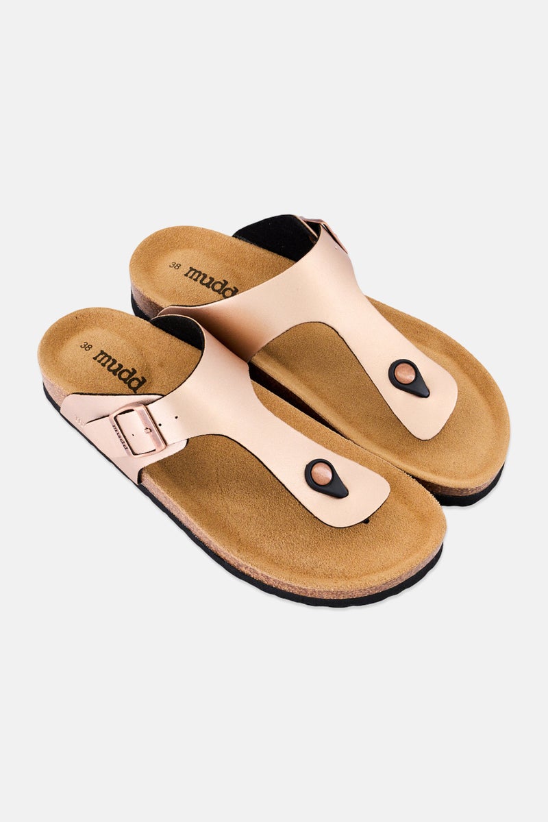 Mudd صنادل نسائية من الفلين، وردي معدني - Image 2