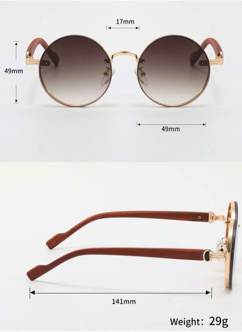 JewelryLand - Elegant And Modern Men’s Sunglasses With A Gold Frame And Ombre lenses - Image 1