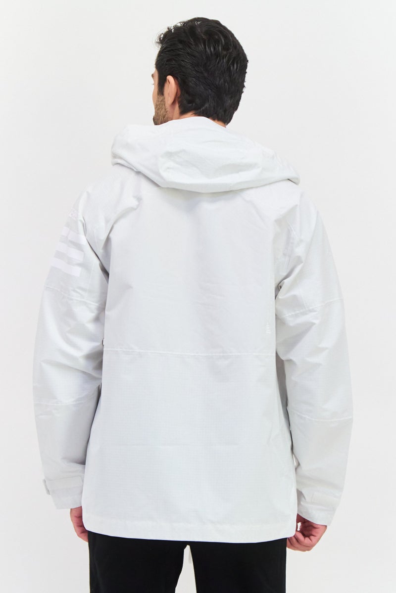 Adidas جاكيت رياضي للرجال بشعار العلامة التجارية، رمادي - Image 4