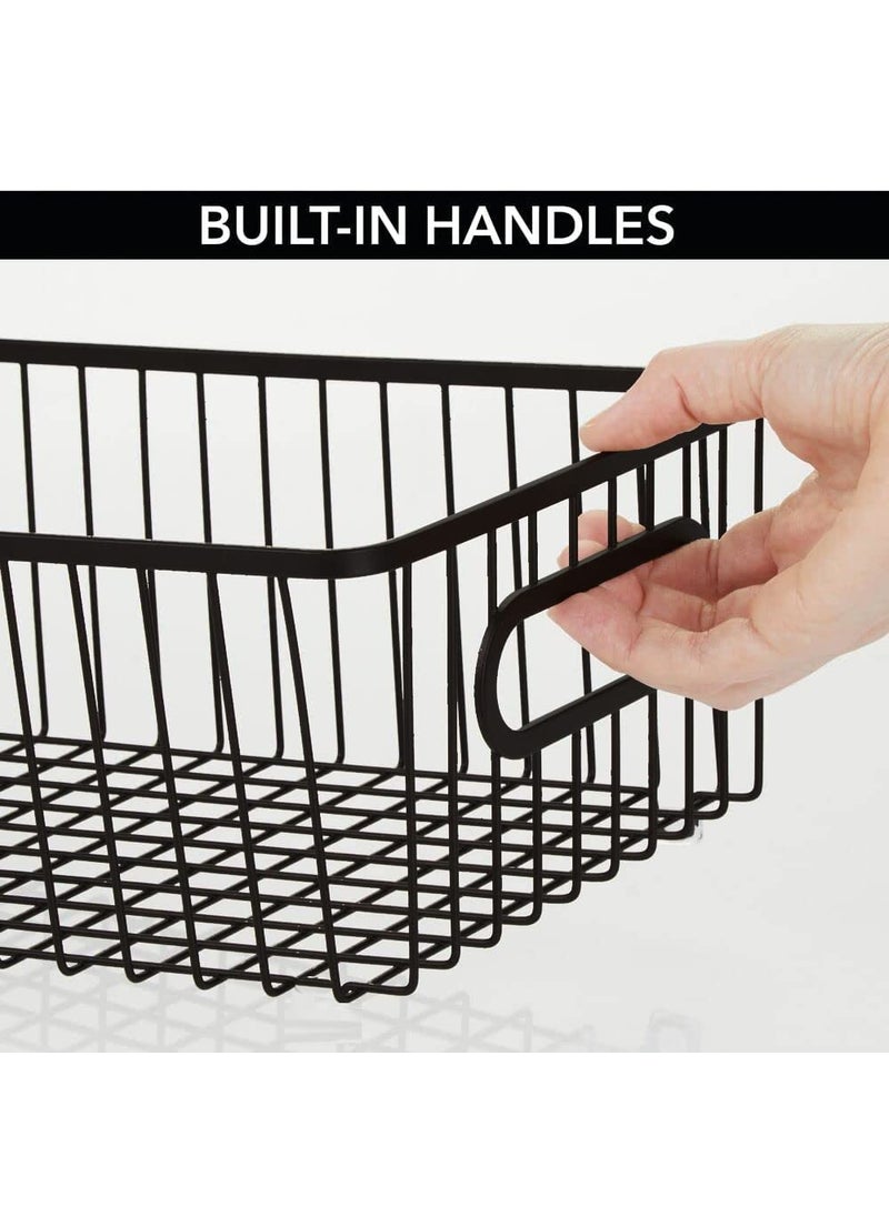 Go Hooked Go Hooked Basket Bin | Multipurpose | Metal Storage Organiser| Modern Wire Grid Design| Organising Cabinets, Bedroom, Kitchen, Bathroom, Garage | Combo Offer | Pack of 3 | 2 Pc 10 inch & 1 Pc 16 inch  - Image 3