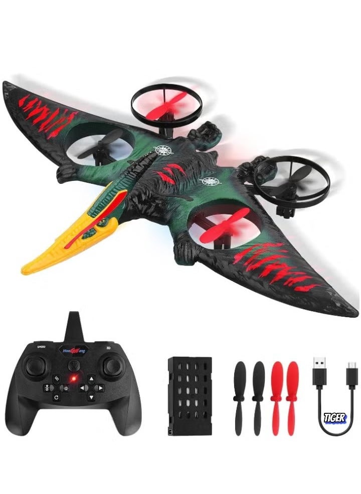 TIGER RC Aeroplane 2.4GHz Remote Controlled Aeroplane L0713 – Quadcopter Floating Fighter Aircraft RC Plane RTF for Beginners, Children & Adults – USB Charging, Green  - Image 1