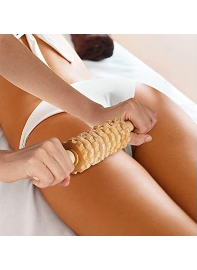 haleemy - 6 Pieces Wood Therapy Kit Massage Tools Maderoterapia Kit Wood Massager Roller Wood Gua Sha Manual Wooden Fascia Massage for Release Cellulite Muscle Blasting Pain Relief Body Sculpting Tools - Image 1