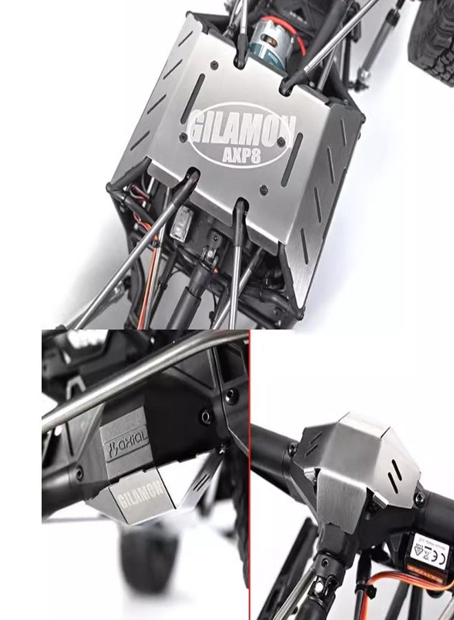 XinGeeek RC Stainless Steel Chassis Armor Front Centre Rear Protection Chassis Skid Plate for Axial 1/8 AXP8 Gilamon RC - Image 3
